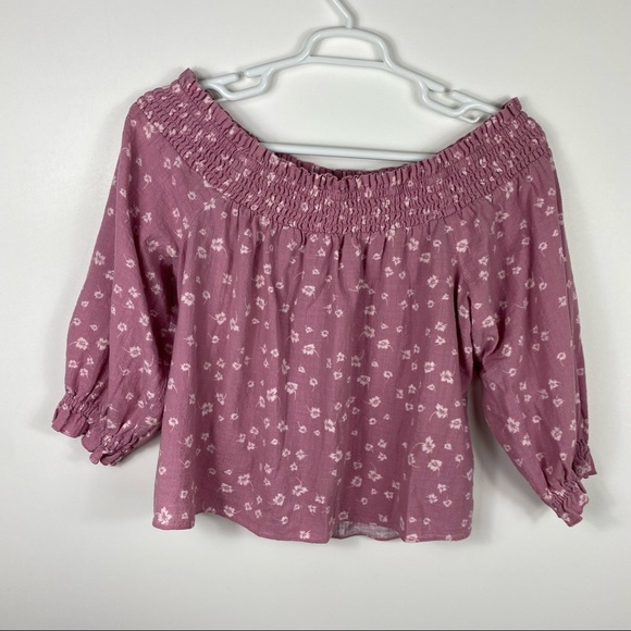 INC Women Top Off shoulder Pink Floral XL Shirt - Picture 5 of 6